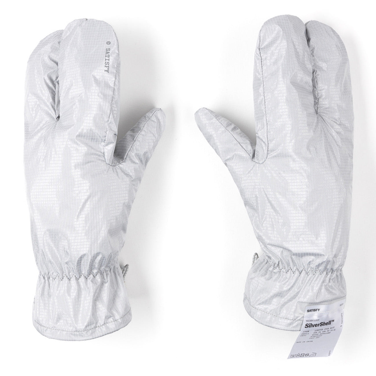 小物 Satisfy SilverShellLobster Mitt Silver Satisfy Running Silvershell Lobster Over Mitt Gloves Silver – Runster
