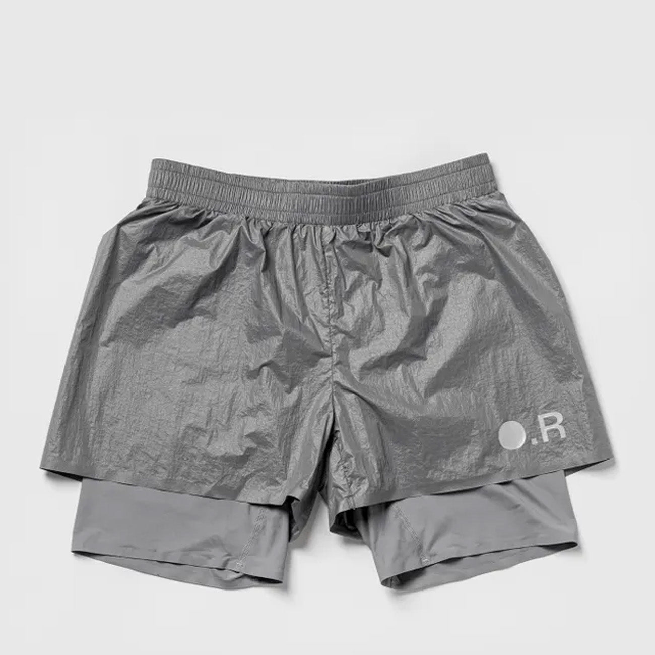 Optimistic Runners Glossy Nylon Shorts Dark Grey