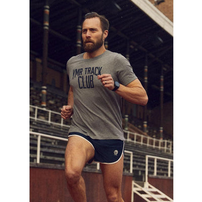 YMR Track Club Track Attack Men’s T-Shirt Grey Navy-Runster