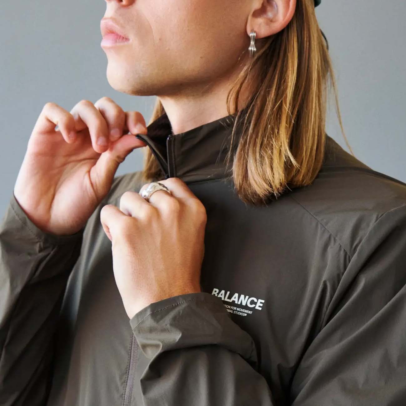 Pas Normal Studios Balance Half Zip Jacket Dusty Brown
