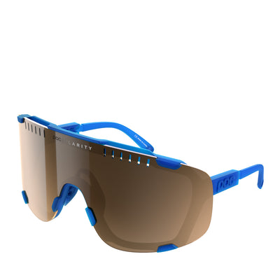 POC Devour Sunglasses Opal Blue Translucent Brown Silver Mirror