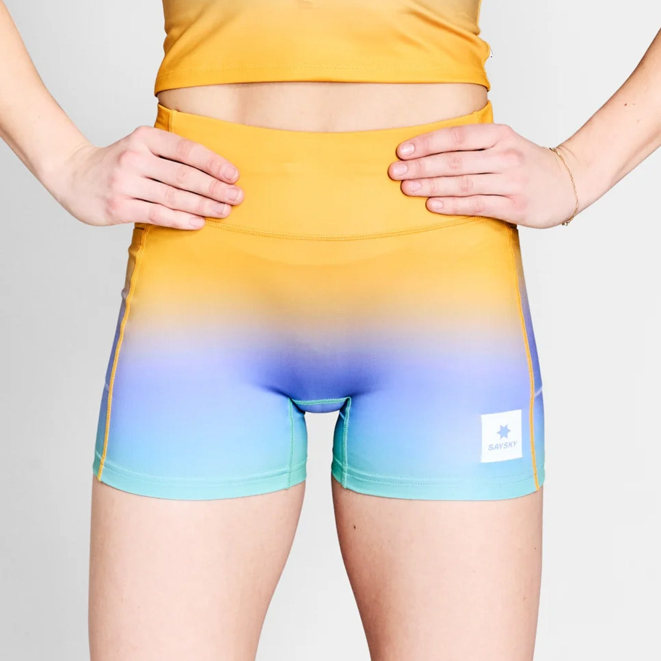 Saysky W Drip Dye Combat+ Short Tights 4" Purple AOP