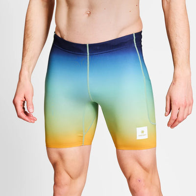 Saysky Drip Dye Combat+Short Tights 7" Blue AOP