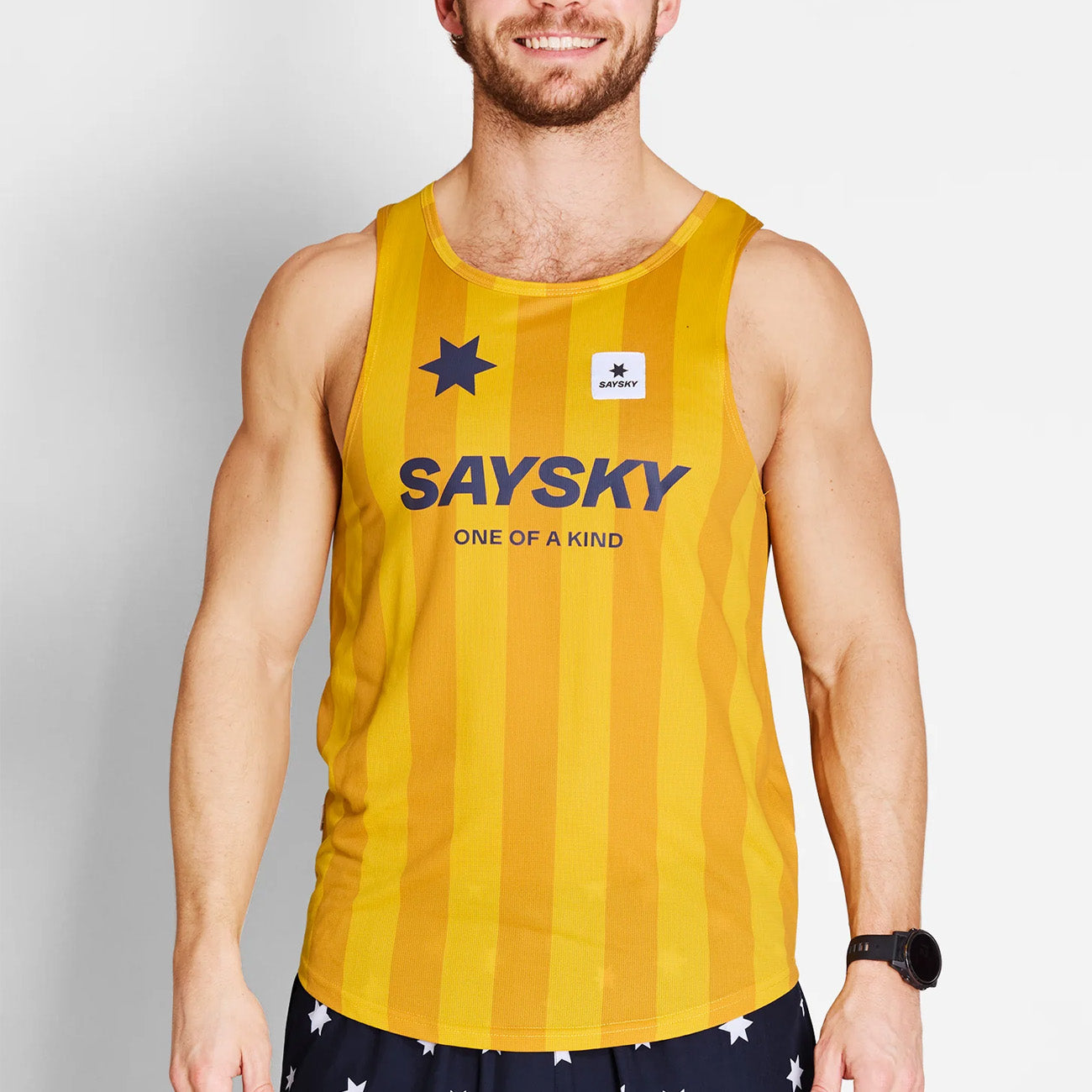 Saysky Stripe Combat Singlet Yellow