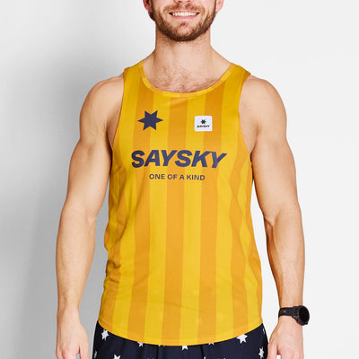 Saysky Stripe Combat Singlet Yellow