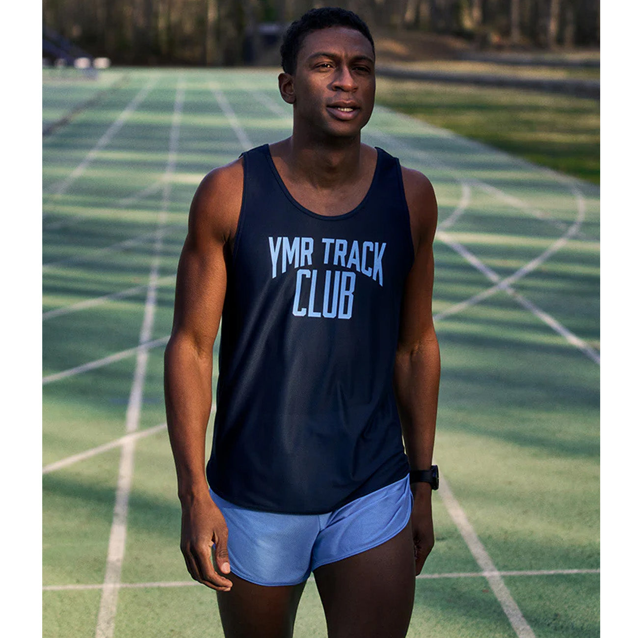 YMR Track Club Änggarden Men's Singlet Navy Blue