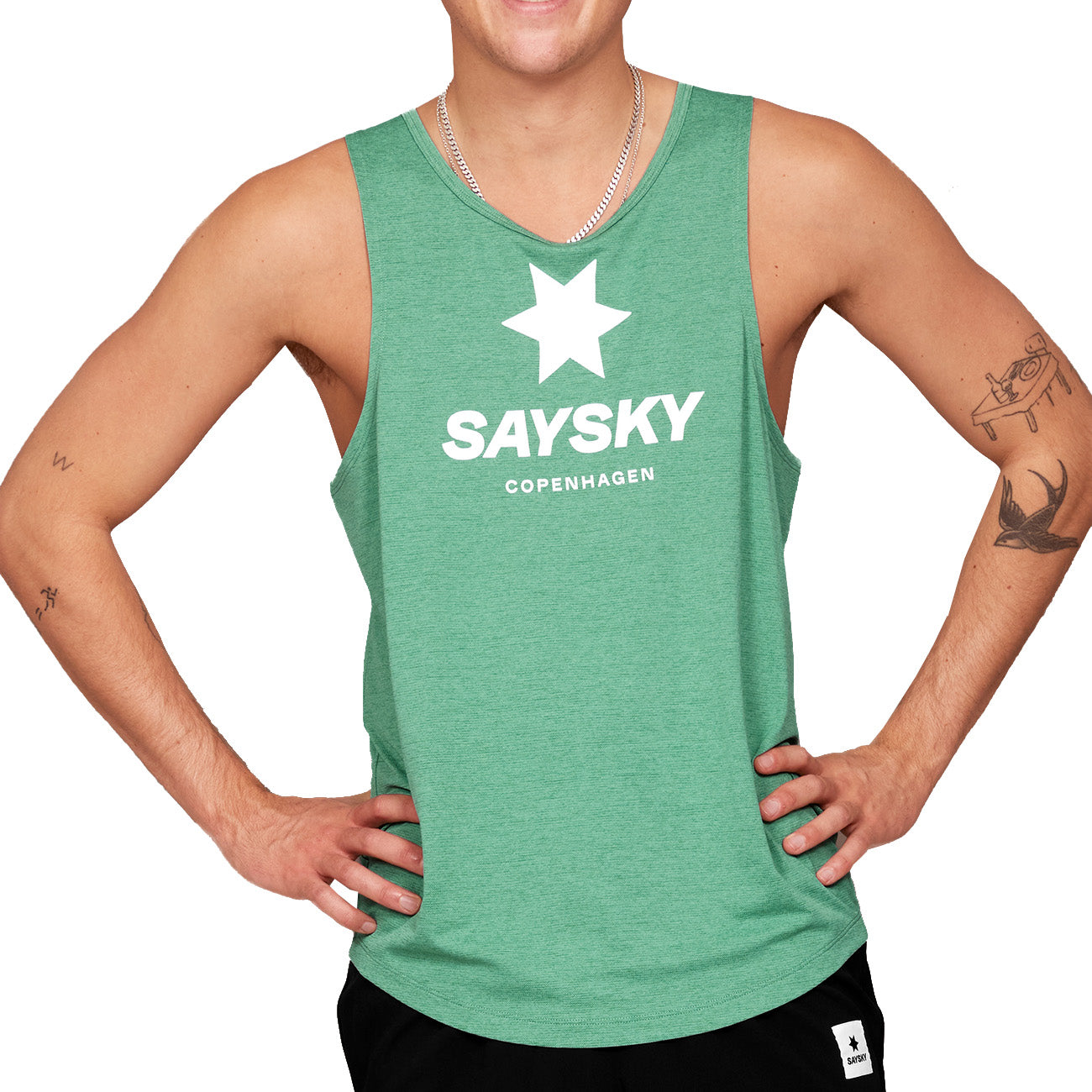 Saysky Logo Combat Singlet Green