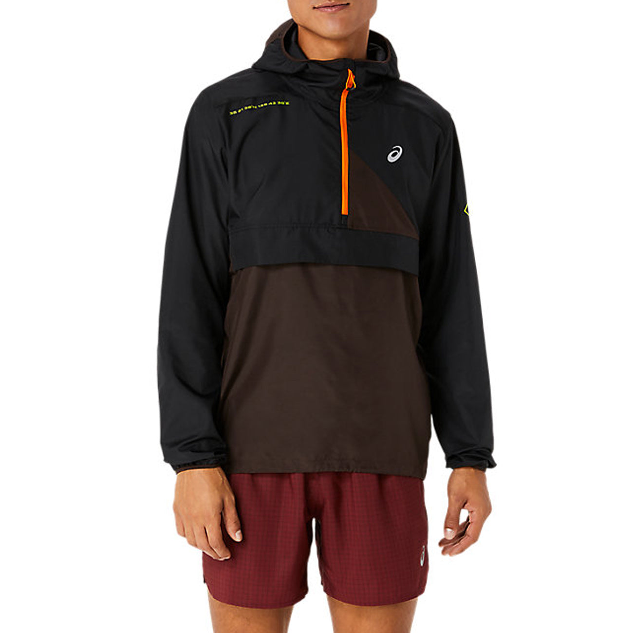 Asics Fujitrail Anorak Herren Performance Black Dark Auburn