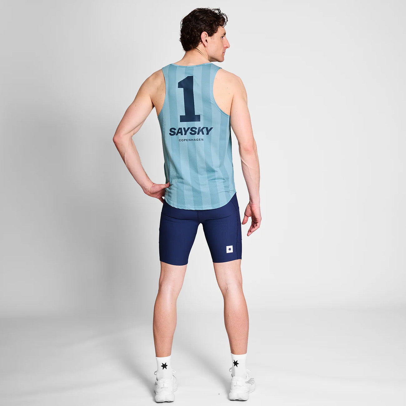 Saysky Stripe Combat Singlet Blue
