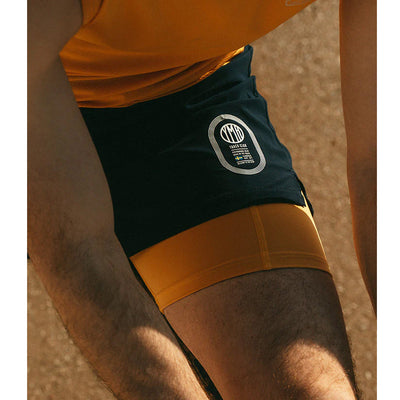 YMR Track Club Station 2-1 Shorts Navy Ochre