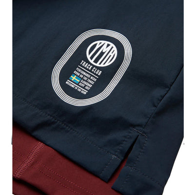 YMR Track Club Station 2-1 Shorts Navy Burgundy