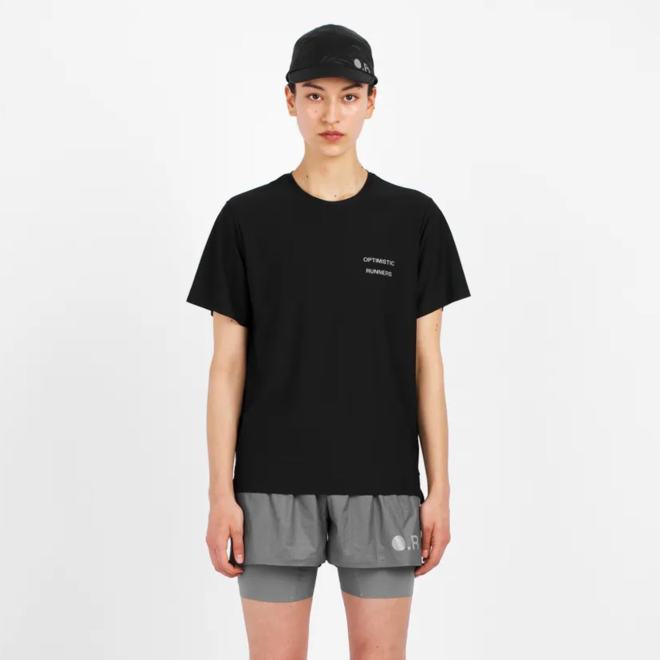 Optimistic Runners Glossy Nylon Shorts Dark Grey