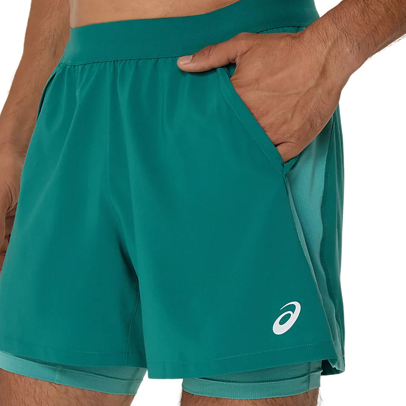 Asics Road 2-N-1 5In Short Herren Rainy Lake Light Teal
