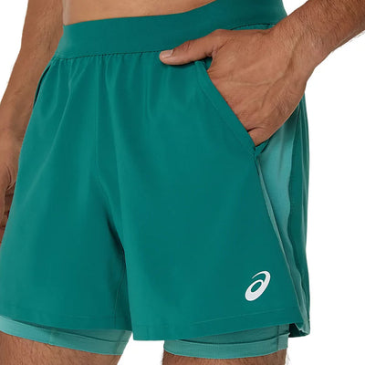 Asics Road 2-N-1 5In Short Herren Rainy Lake Light Teal