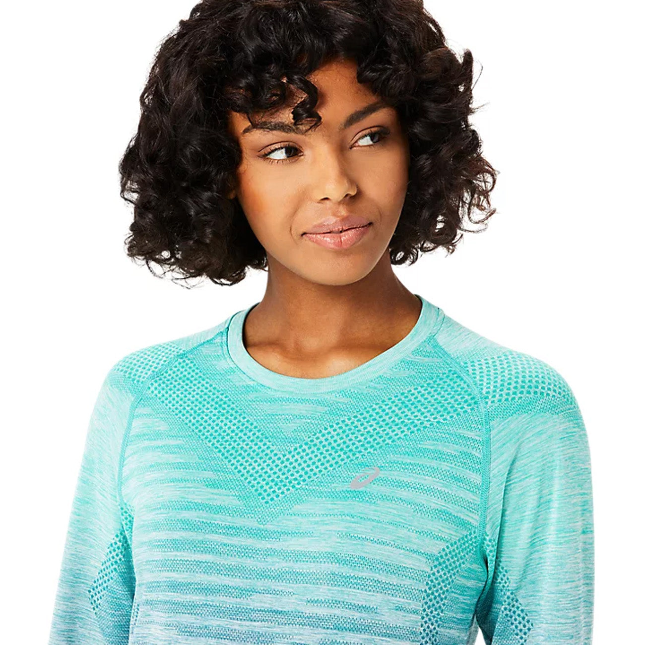 Asics Seamless LS Top Damen Aurora Green Blue Expanse