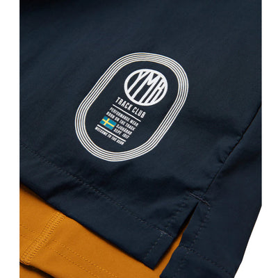 YMR Track Club Station 2-1 Shorts Navy Ochre