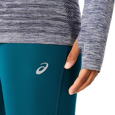 Asics Seamless LS Top Damen Aurora Green Blue Expanse