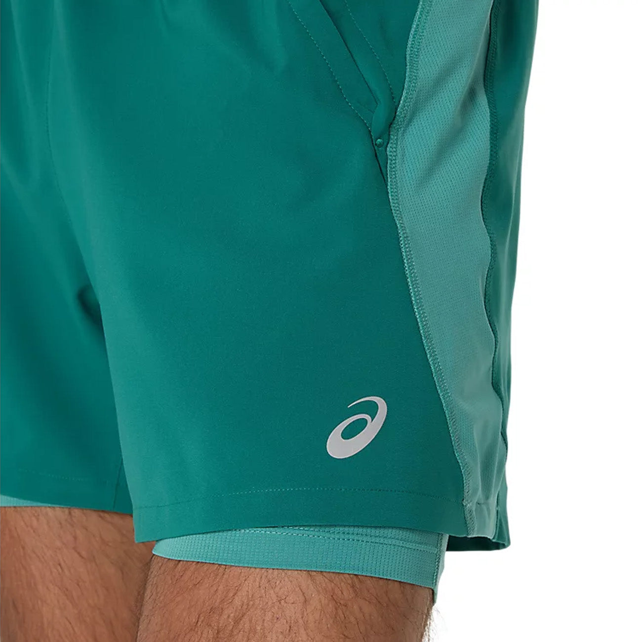 Asics Road 2-N-1 5In Short Herren Rainy Lake Light Teal