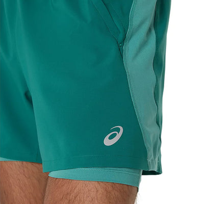 Asics Road 2-N-1 5In Short Herren Rainy Lake Light Teal