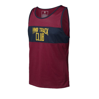 YMR Track Club Track Attack Men's Singlet Wine Red Navy-Runster