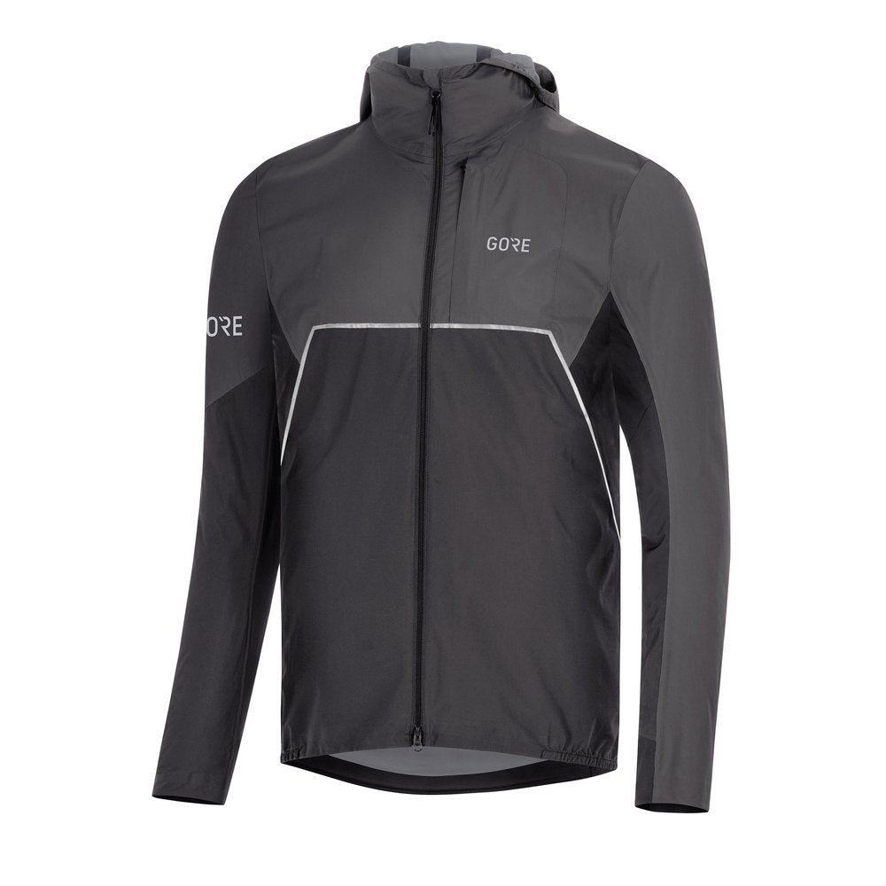 Gore Wear R7 Partial GTX Hooded Jacket Black Terra Grey-Runster