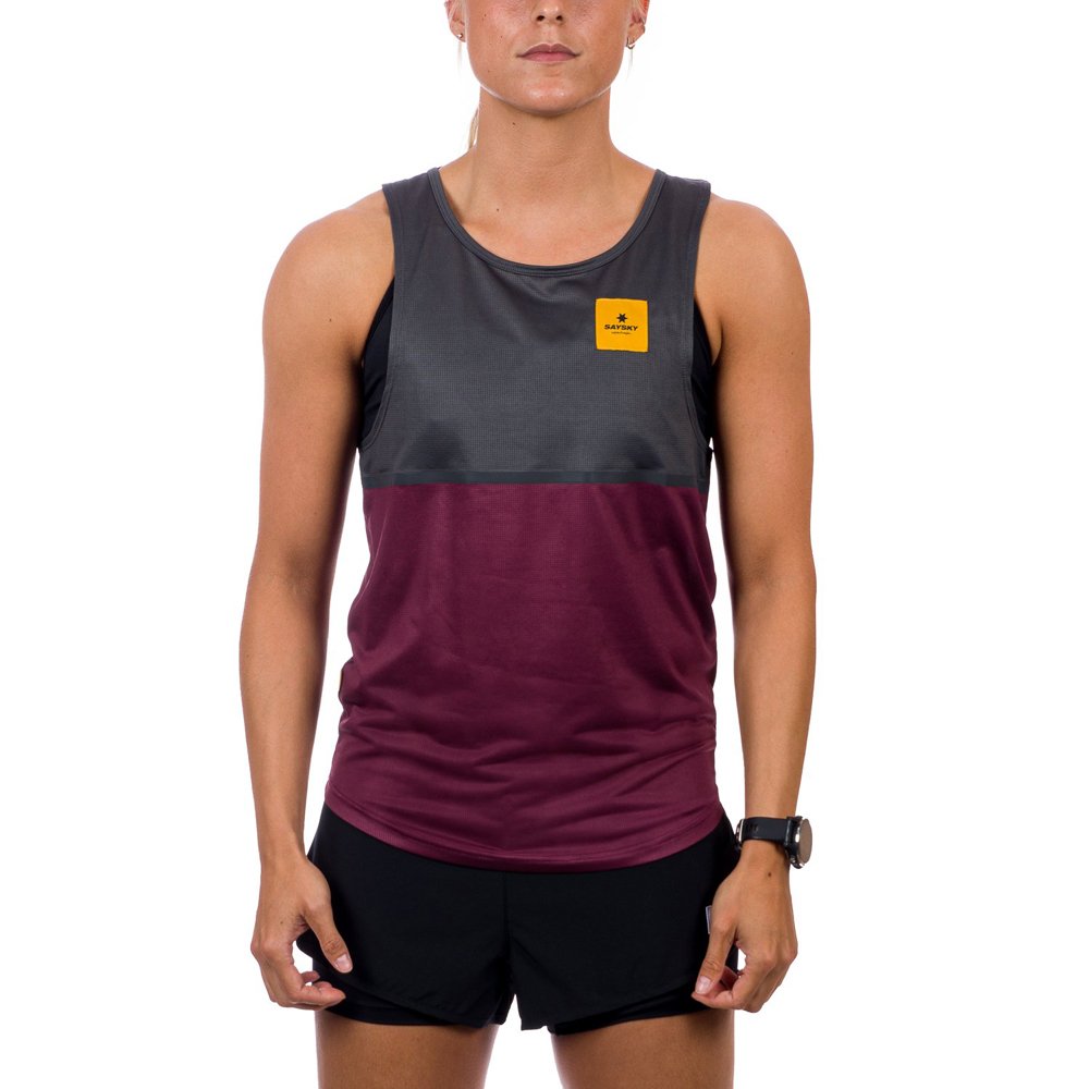 Saysky Contrast Combat Singlet Mauve Wine Asphalt
