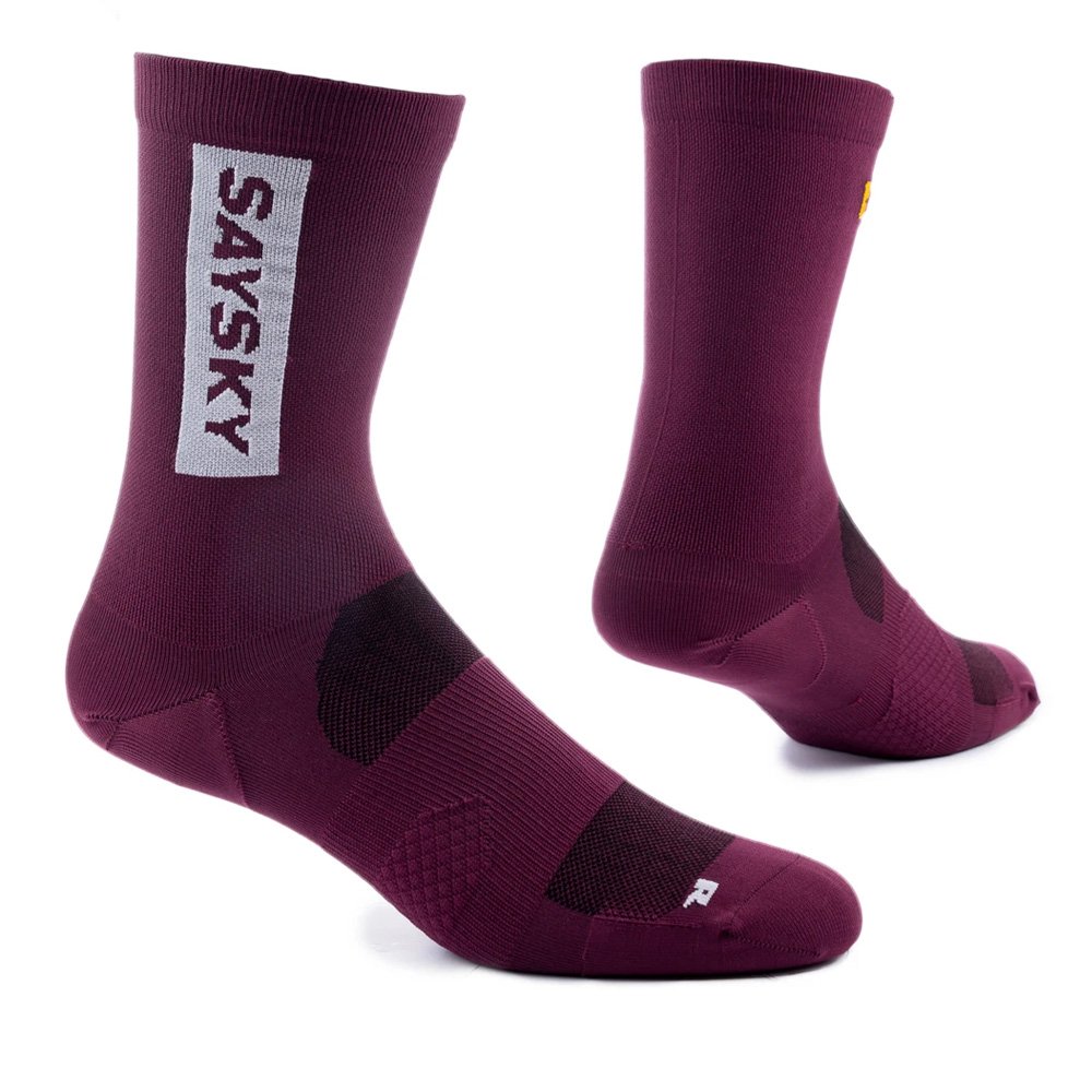 Saysky Combat High Socks Box Logo Mauve White