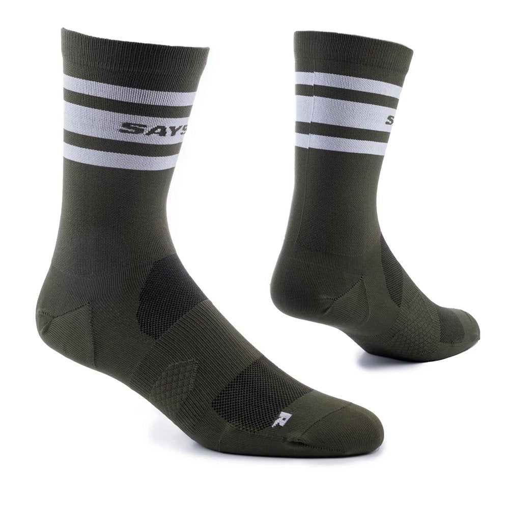 Saysky Combat High Socks Stripe Olive White