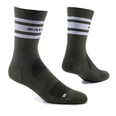 Saysky Combat High Socks Stripe Olive White-Runster