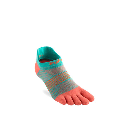 Injinji Womens Run Lightweight No-Show Socks Guava-Runster