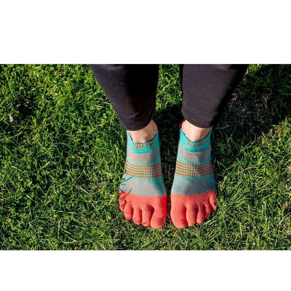 Injinji Womens Run Lightweight No-Show Socks Guava-Runster