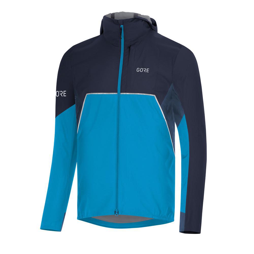 Gore Wear R7 Partial GTX Hooded Jacket Dynamic Cyan Orbit Blue-Runster