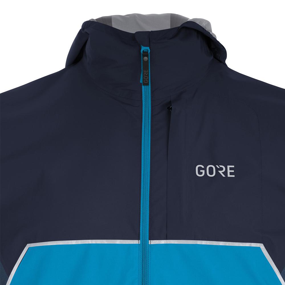 Gore Wear R7 Partial GTX Hooded Jacket Dynamic Cyan Orbit Blue-Runster