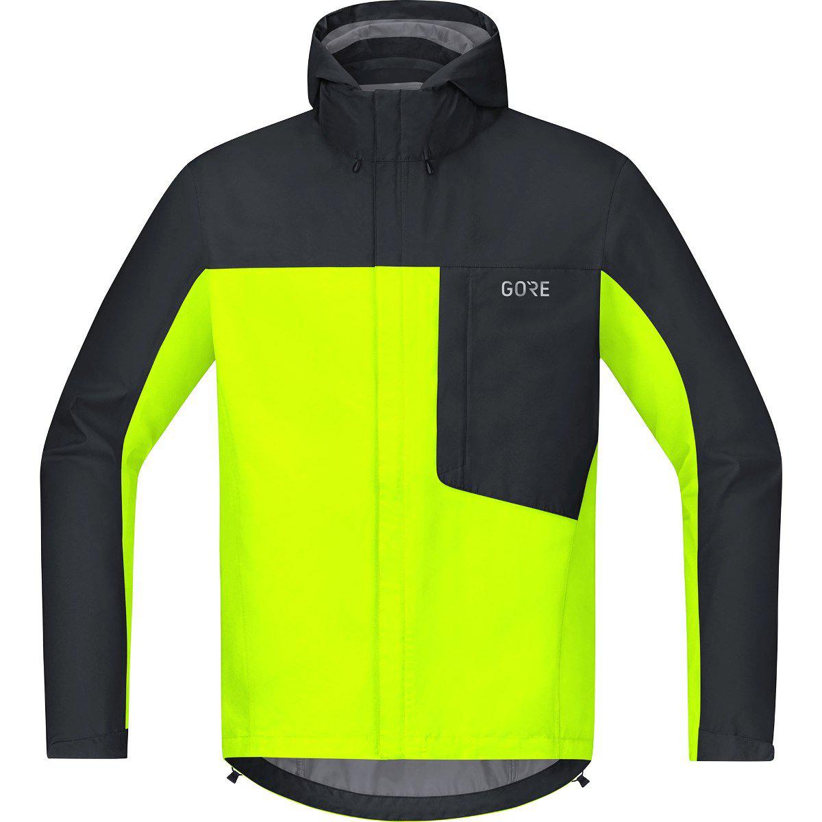 Gore Wear C3 GTX Paclite Hooded Jacket Neon Yellow Black-Runster