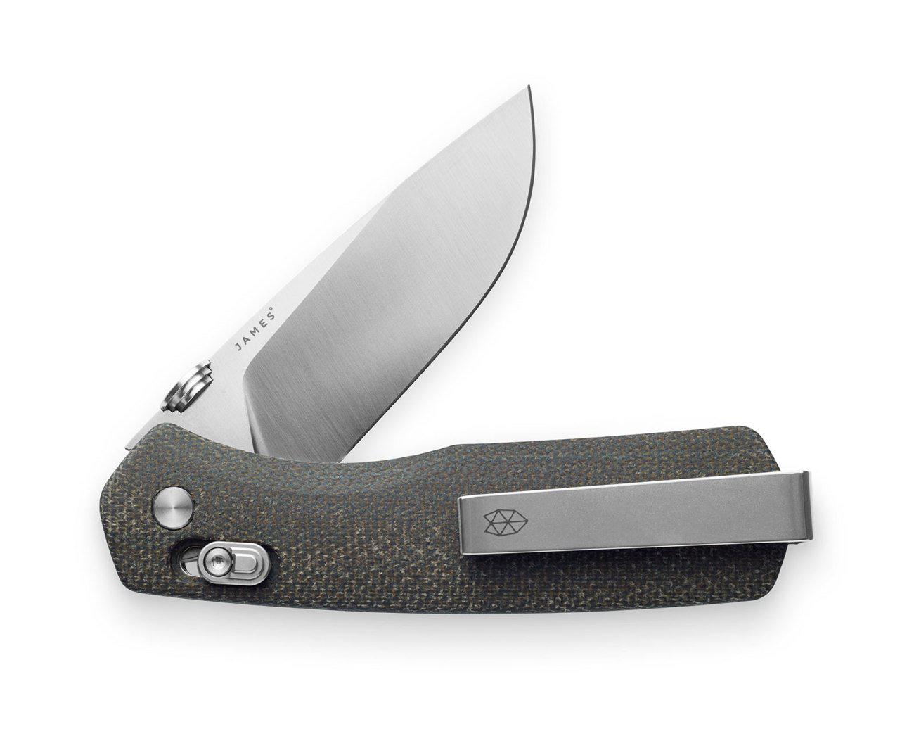 The James Brand The Carter Taschenmesser OD Green Stainless Micarta-Runster