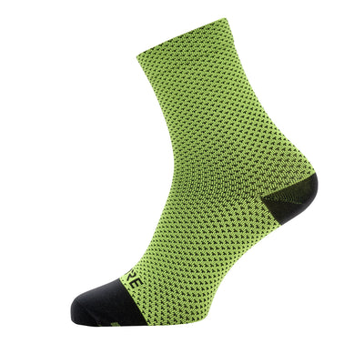 Gore Wear C3 Dot Mid Socks Neon Yellow Black-Runster