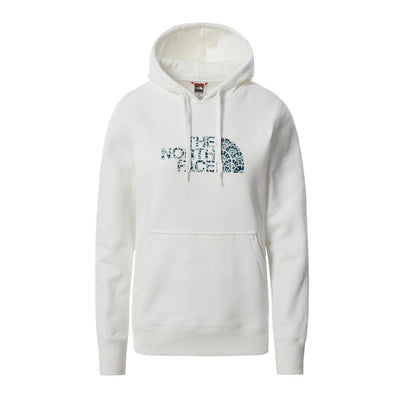 The North Face W Drew Peak Pullover Hoodie Damen TNF White Monterey Blue Ashbury Floral Print-Runster