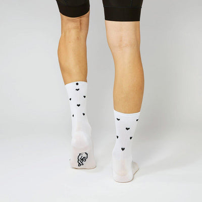 Fingerscrossed Road Socks Hearts White-Runster