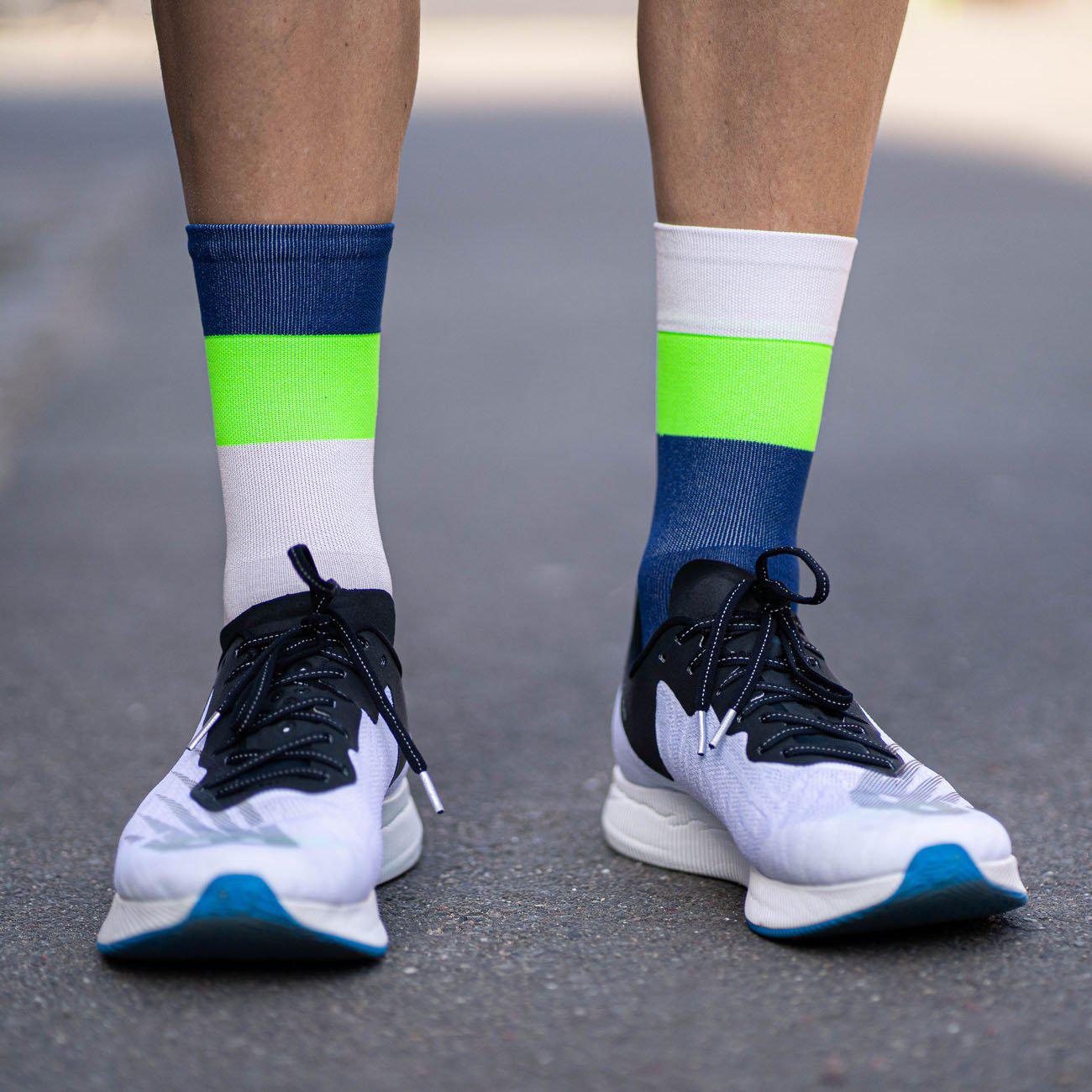 Incylence Mirrored Triathlon Socks Long Green-Runster
