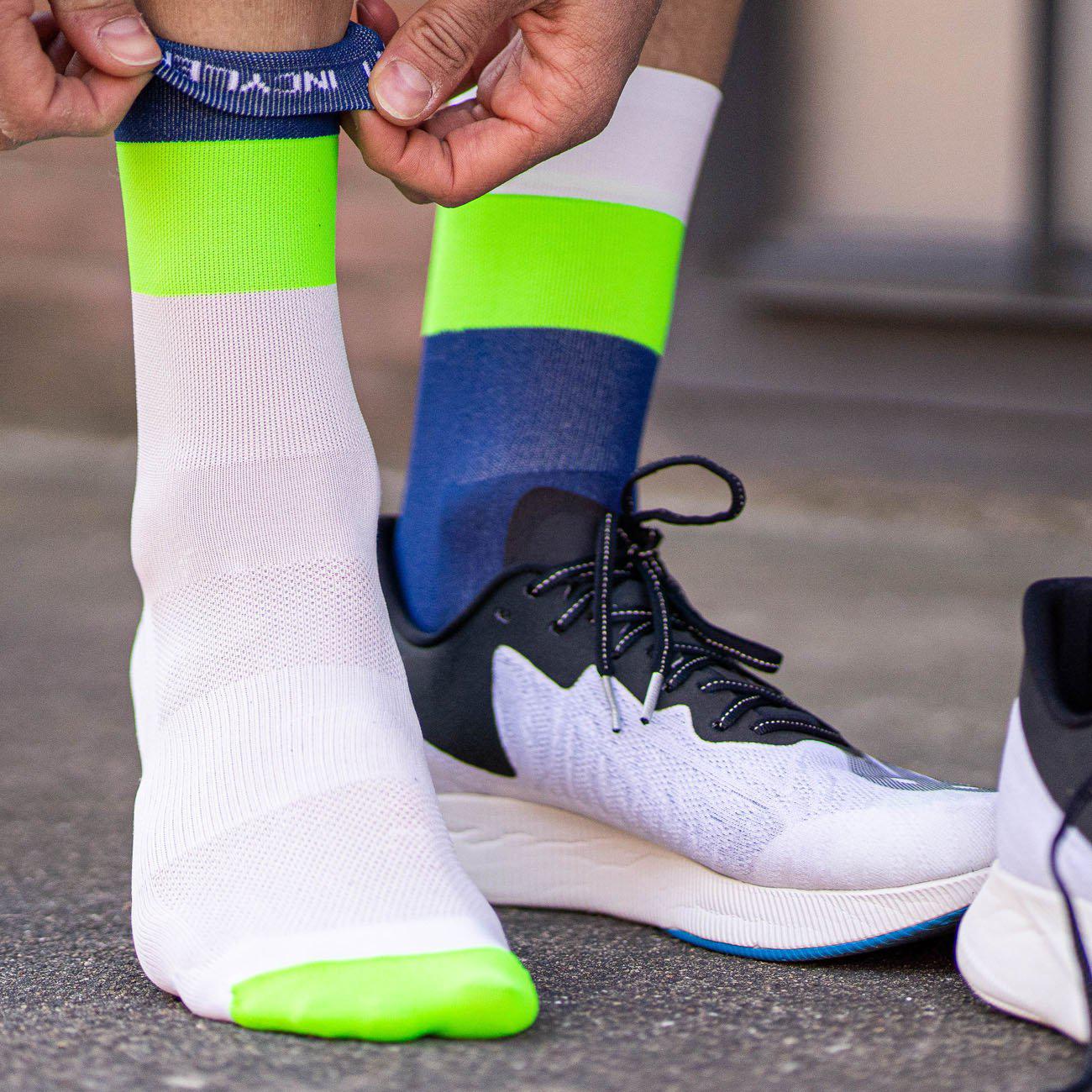 Incylence Mirrored Triathlon Socks Long Green-Runster