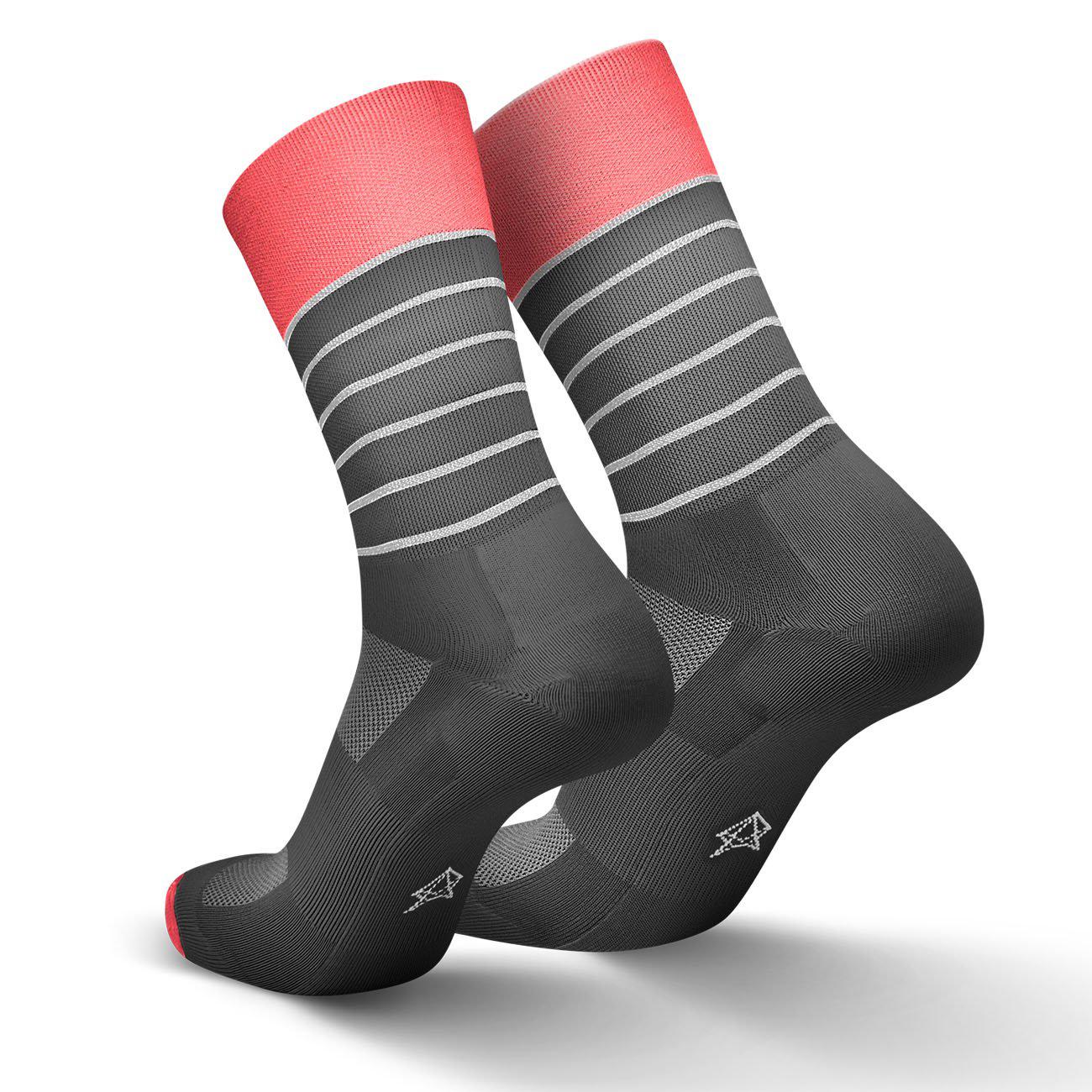 Incylence Stripes Triathlon Socks Long Coral-Runster