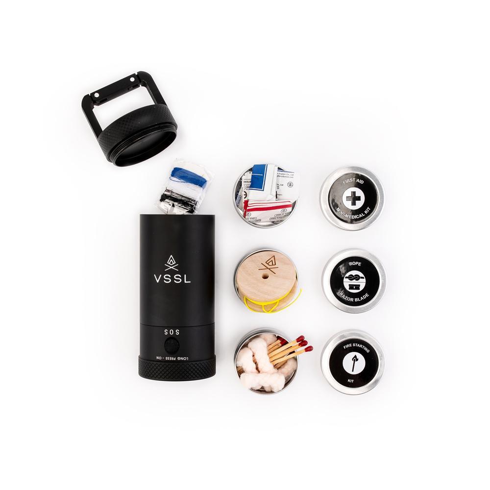 VSSL Gear Camp Mini EDC Survival Kit Black