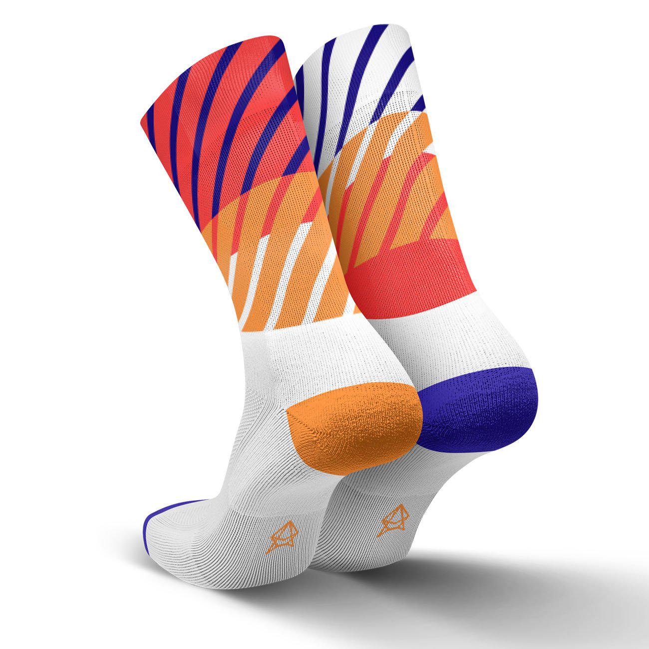 Incylence Diagonals Running Socks Long Orange Inferno