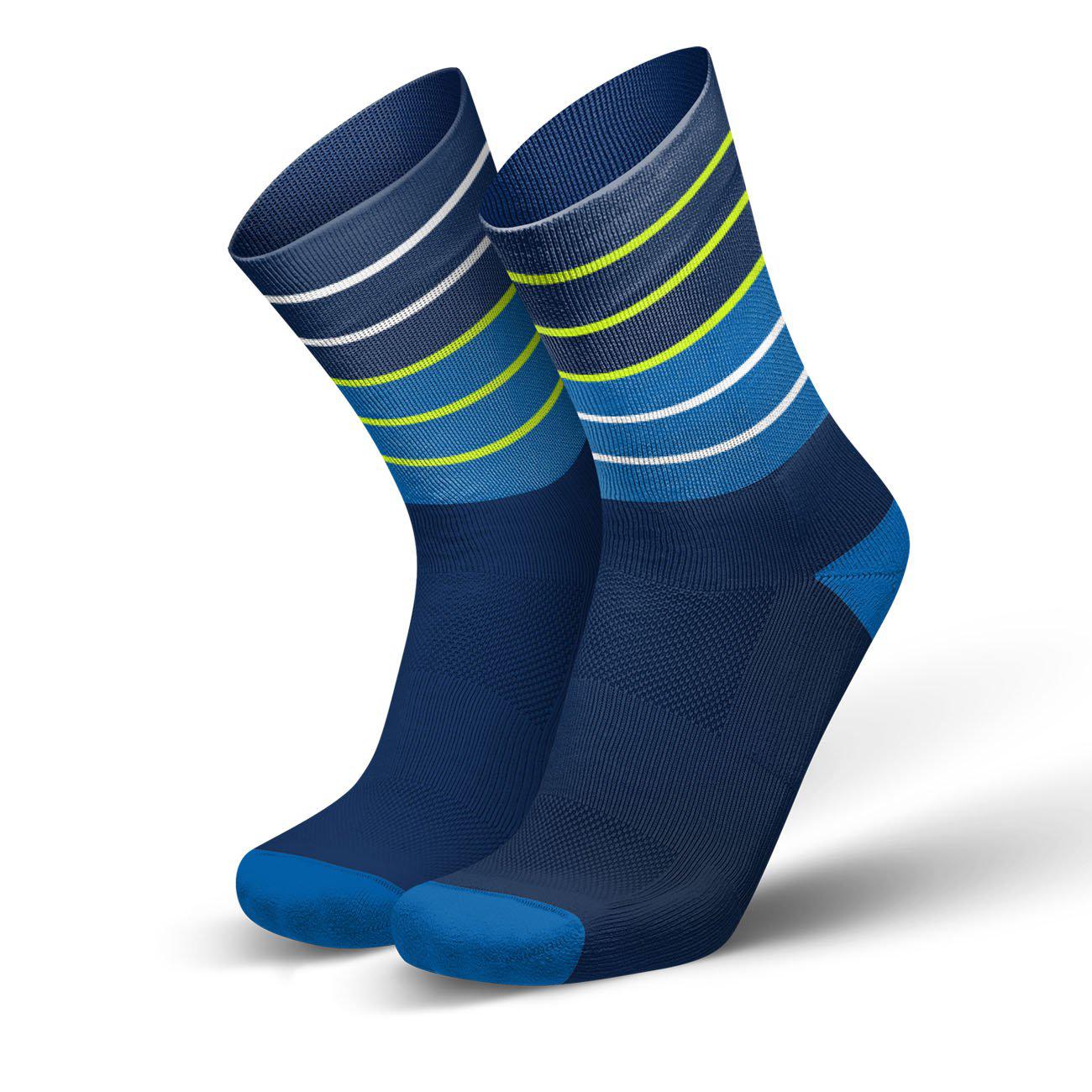 Incylence Lines Running Socks Long Blue Canary