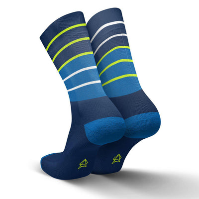 Incylence Lines Running Socks Long Blue Canary