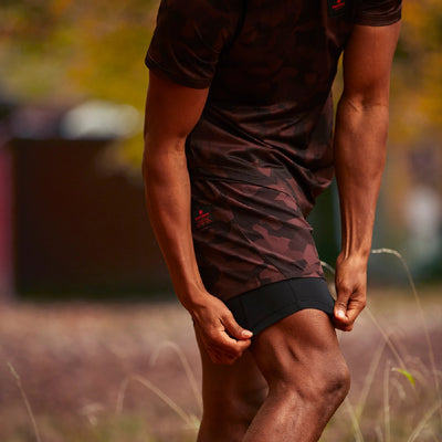 Saysky Splinter 2 In 1 Shorts Herren Burgundy Splinter Camo