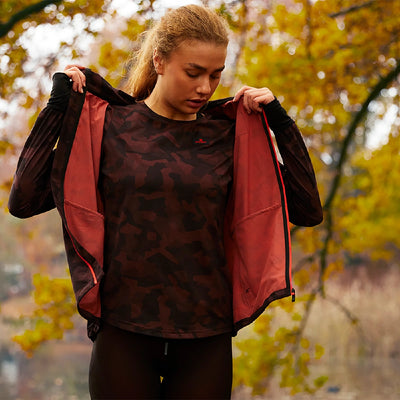 Saysky Wmns Splinter Pace Jacket Damen Bordeaux Splinter Camo
