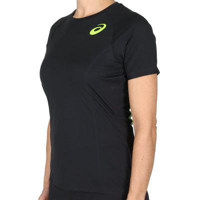 Asics W's Shortsleeve Top Performance Black Hazard Green