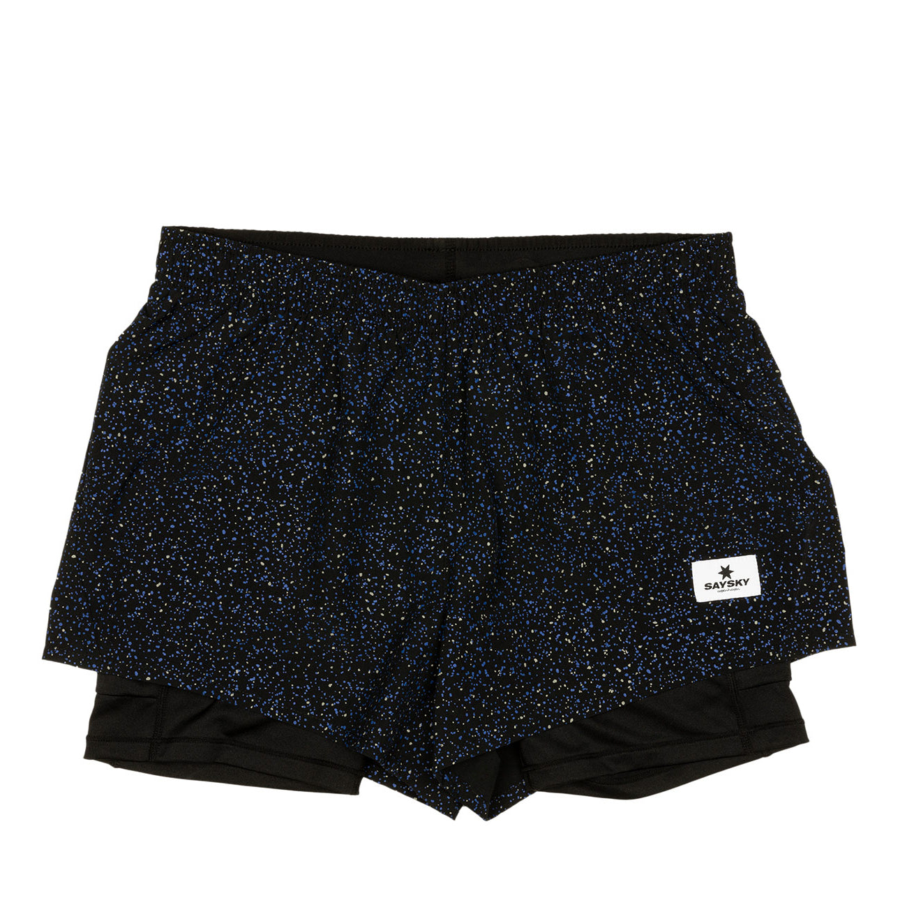 Saysky Womens Universe 2 In 1 Shorts Black Blue Universe