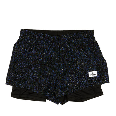 Saysky Womens Universe 2 In 1 Shorts Black Blue Universe